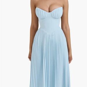 House of CB Strapless Sky Blue Dress